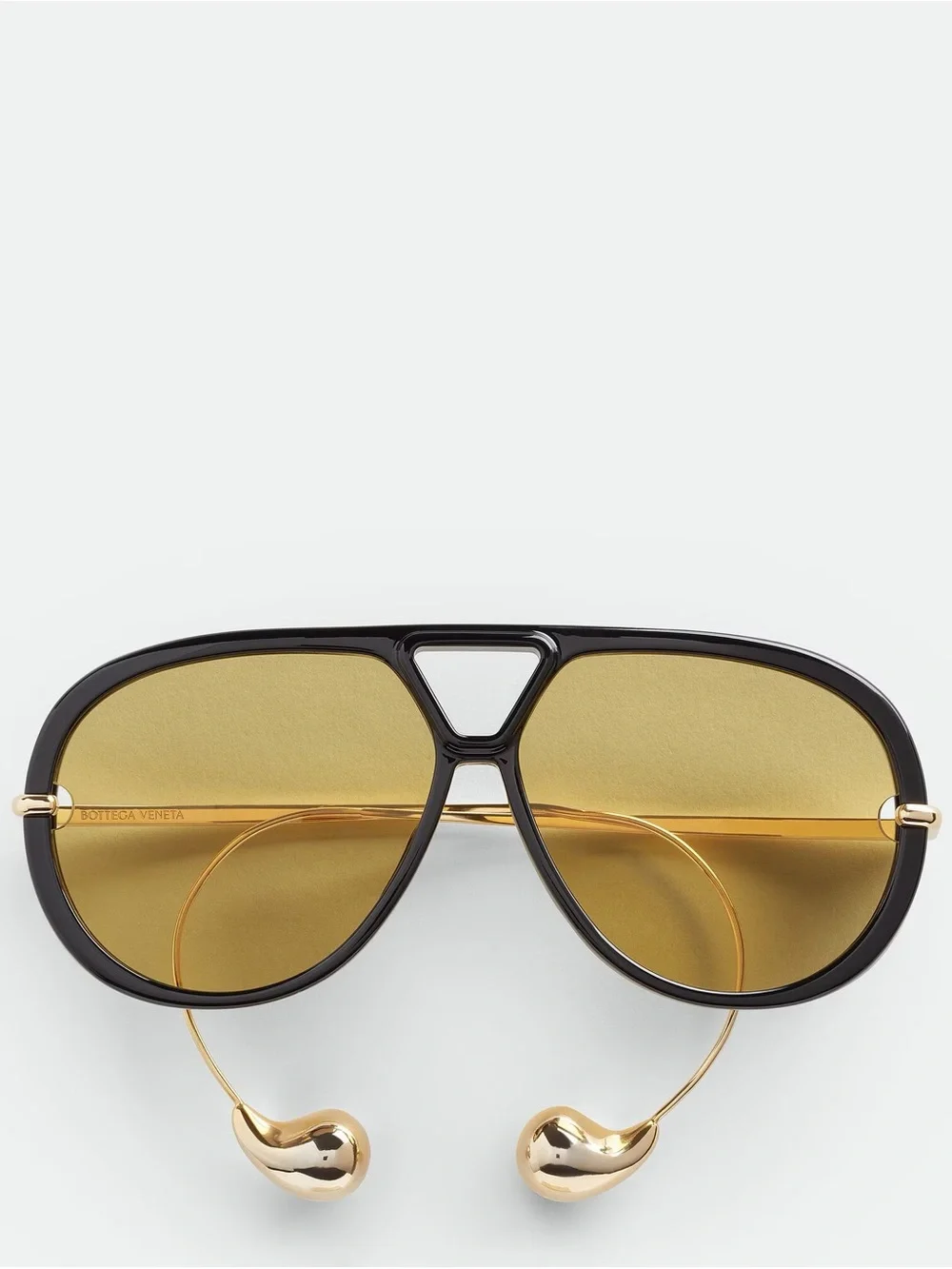 BOTTEGA VENETA STYLE Stylish Black Yellow Sunglasses DROP gold rare